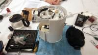 zerlegte Kaffeemaschine von unten